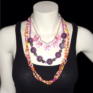 3  Vintage Very Colorful Necklaces
